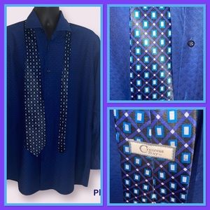 Crescent Bay Blue Print Tie EUC